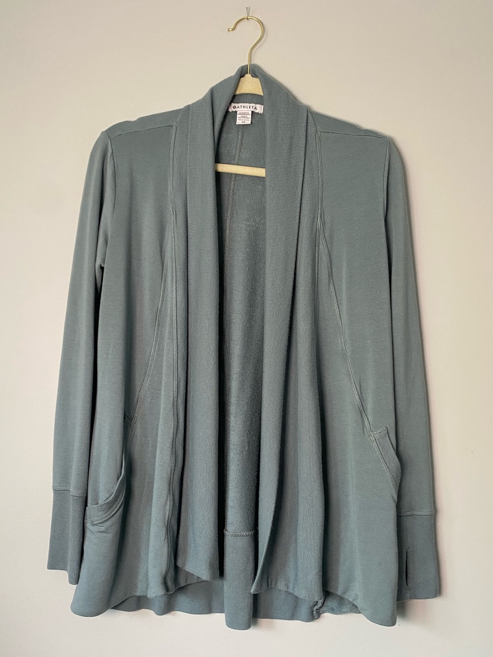 Athleta Pranayama Open Front Cardigan Sage Green XS